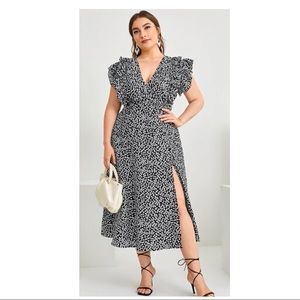 New plus size slit hem dress